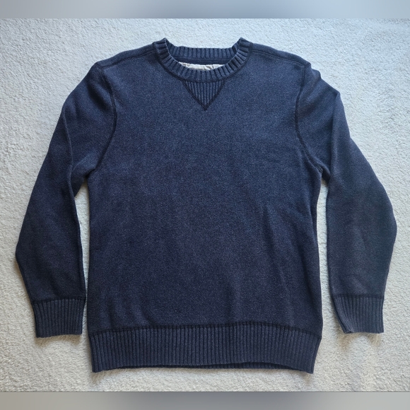 Eddie Bauer Vintage Men's Navy Crewneck Sweater 100% Cotton Sz S - Picture 1 of 4